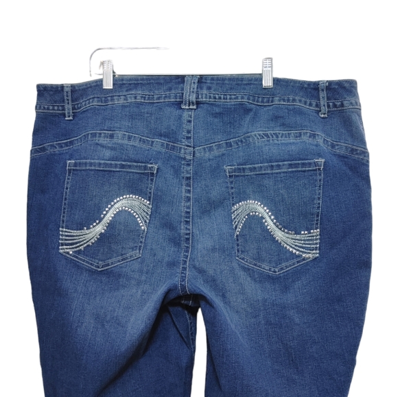 Lane Bryant Skinny Genius Fit Medium Wash Distressed Jeans Women's Plus Size 24 - Picture 5 of 9